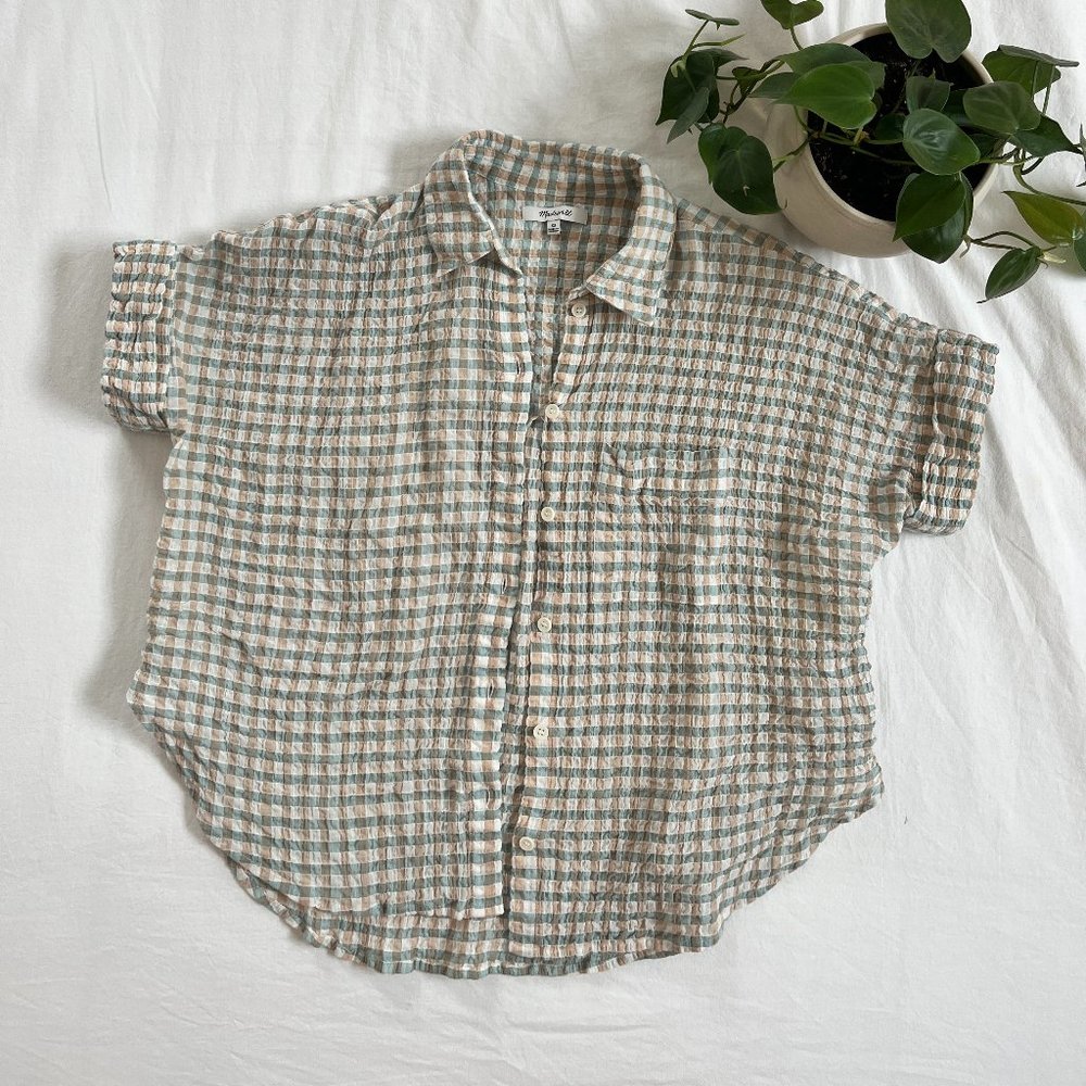 Madewell Button Down Short Sleeve XS women's top - boxy